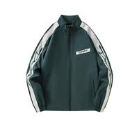 PANVER Men'S Transitional Jacket Regular Fit Stand-Up Collar With Pockets Solid Color Long-Sleeve Jackets Classic Fashion Casual Outdoorjacket G-Blackish Green L