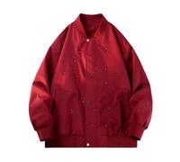 PANVER Men'S Transitional Jacket Regular Fit Stand-Up Collar With Pockets Solid Color Long-Sleeve Jackets Classic Fashion Casual Outdoorjacket D-Wine Red 3XL