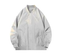 PANVER Men'S Transitional Jacket Regular Fit Stand-Up Collar With Pockets Solid Color Long-Sleeve Jackets Classic Fashion Casual Outdoorjacket A-Grey XXL