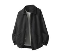 PANVER Men'S Transitional Jacket Regular Fit With Pockets Solid Color Long-Sleeve Jackets Classic Fashion Casual Outdoorjacket A-Black XXL