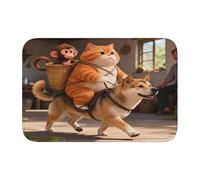 panverix Cute Monkey Cat Bathroom Mats Non-Slip Bath Rugs Rug for Laundry 23.6x15.7 Inch