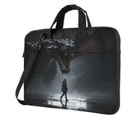 Panverix Laptop Bag Laptop Briefcase With Shoulder Straps & Handle Messenger Bag For Work Business, Angry Dragon Roars, 13 inch