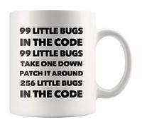 Panvola 99 Little Bugs in The Code Take One Down Computer Programmer Gifts for Husband Boyfriend Brother Coder Programming Students Teacher Ceramic Coffee Mug 11 oz White