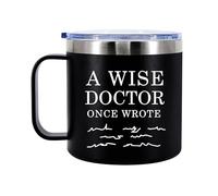 Panvola A Wise Doctor Once Wrote Doctor Gifts Physician Medical Student Dr Travel Mug for Dad Mom Graduation Birthday Christmas Anniversary Camping Travel Thermal Mugs 14 oz Black