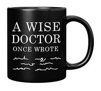 Panvola A Wise Doctor Once Wrote Funny Doctor Gifts Dr Mom Dad Husband Wife Boyfriend Girlfriend Graduation Gifts for New Physician Surgeon Medical Student MD Practitioner Ceramic Mug (Black, 11 oz)