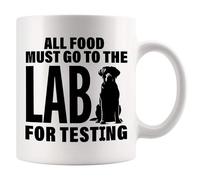 Panvola All Food Must Go To The Lab For Testing Labradoodle Lovers Gifts Dog Mom Dad Novelty Drinkware Ceramic Mug 11 oz White 11 oz