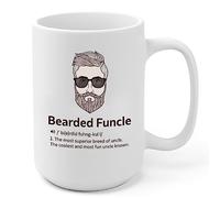 Panvola Bearded Funcle Definition Mug Gift To Uncle From Niece Nephew Brother Sister Father's Day Funny Ceramic Coffee Cup (15 oz)
