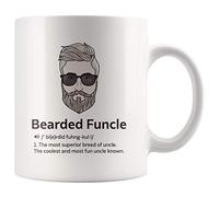 Panvola 'Bearded Funcle ' Definition Mug Uncle Gifts from Niece Nephew Brother Sister Father's Day Funny Ceramic Coffee Cup 11 oz White
