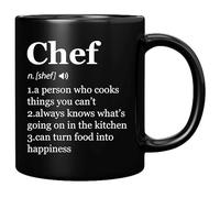 Panvola Chef Definition Mug Chef Gifts Cook Sous Chef Pasty Baker Baking Baking Gifts Culinary Student Teacher Head Chef Cooking Lovers Ceramic Mug (Black, 11 Ounces)