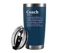 Panvola 'Coach Noun Definition ' Vacuum Insulated Tumbler Navy Coach Gifts Sports Team Manager Office Boss Appreciation Inspirational Stainless Steel with Removable Lid Drinkware (20 oz)