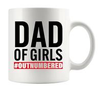 Panvola Dad Of Girls Outnumbered Dad Gifts Fathers Day from Daughter Son Wife Papa Appreciation Gifts Novelty Drinkware Ceramic Mug 11 oz White