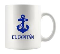 Panvola El Capitan Boat Ship Captain Gifts Sailor Boating Boat Owner Fishermen Fishing Yacht Cruise Nautical Gifts for Boaters Spanish Novelty Drinkware Ceramic Mug 11 oz White