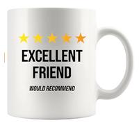 Panvola Excellent Friend Would Recommend Friends Gift Friendship Birthday Gift Best Friends Bestie Inspirational Novelty Drinkware Ceramic Mug 11oz White