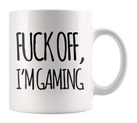 Panvola F**k Off I'm Gaming Gamer Gifts Sarcastic Game Lover Dad Brother Video Game Lover Funny Birthday Novelty Drinkware Ceramic Mug (11 oz, White)