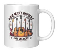Panvola How Many Guitars Does a Guitar Player Need? Just One More Guitarist Gifts Guitar Player Boyfriend Husband Dad Brother Guitar Lover Gifts Musicians Novelty Drinkware Ceramic Mug 11 oz White
