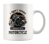 Panvola I Don't Snore I Dream I'm A Motorcycle Gifts for Biker Rider Motor Bike Lover for Dad Uncle Brother Boyfriend from Girlfriend Wife Mom Fathers Day Ceramic Coffee Mug 11 oz White