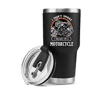 Panvola 'I Don't Snore I Dream I'm A Motorcycle ' Stainless Steel Tumbler Snorers Motorcyclist Gift Biker Rider for Dad Husband Boyfriend Uncle Travel Mug (30 oz, Black)