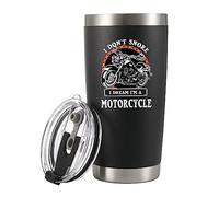 Panvola I Don't Snore I Dream I'm A Motorcycle Vacuum Insulated Stainless Steel Tumbler Motorcyclist Gift Snorers Biker Rider for Dad Husband Boyfriend Uncle Travel Mug (20 oz)