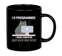 Panvola I R Programmer I Make Computer Beep Programmer Gifts To Boyfriend Husband From Girlfriend Wife Cat Lover Programming Student Graduation Gifts Ceramic Coffee Mug 11 oz Black