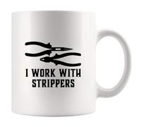 Panvola I Work With Strippers Electrician Mug 11oz White
