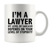 Panvola I'm A Lawyer My Level Of Sarcasm Lawyer Gifts Funny Graduation Gift For Law Student Teacher Attorney Ceramic Mug 11 oz White