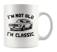 Panvola I'm Not Old I'm Classic Retirement Gift Mug Retired Senior Dad Father Grandpa Grandfather Uncle Husband Boyfriend Car Enthusiast Ceramic Cup (11 oz)