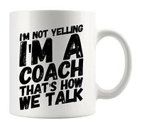 Panvola I'm Not Yelling I'm A Coach Sports Gym Trainor From Team Members Appreciation Inspirational Motivational Ceramic Coffee Mug (11 oz)