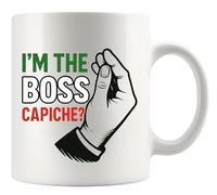 Panvola I'm The Boss Capiche Italian Mug 11oz White