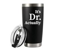 Panvola It's Dr Actually Doctor Graduation Gift New PhD Student Physician Vacuum Insulated Tumbler Stainless Steel Drinkware With Straw Lid 20oz Black