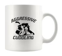 Panvola Jiu Jitsu Aggressive Cuddling Funny Jiu Jitsu Gifts Jiujitsu Coach Player Funny Sarcastic Novelty Drinkware Ceramic Mug 11 oz