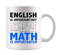 Panvola Math Lover Ceramic Mug 11 oz, Funny Engineer Gift, Novelty Drinkware for Teacher, Dad, Brother, Husband, Engineering Student, White