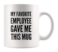Panvola 'My Favorite Employee Gave Me This Mug ' Boss Gifts Coffee Cup Funny Coworker Gift to Male Lady Boss Christmas Ceramic Teacup (11 oz)