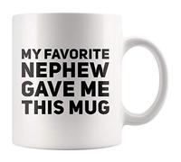 Panvola 'My Favorite Nephew Gave Me This Mug ' Gift to Uncle Auntie Mother's Day Father's Day New Aunt Funcle Ceramic Coffee Cup (11 oz)