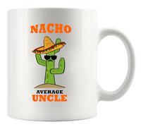 Panvola Nacho Average Uncle Gift From Niece Nephew Brother Sister Family Fathers Day For New Uncles Guncles Funcles Tio Bearded Uncle Ceramic Mug 11 oz White
