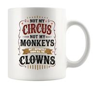 Panvola Not My Circus Not My Monkeys But I Definitely Know All The Clowns Sarcastic Gifts to Coworkers Friends Classmates Sarcasm Novelty Drinkware Ceramic Mug 11 oz White