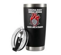 Panvola Original Body Rebuilt Engine Recovery Gift Tumbler 20oz Black | Get Well Gift Recovery Gifts Stainless Steel Vacuum Insulated Tumbler Removable Lid with Straw and Brush