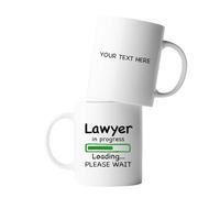 Panvola Personalized Lawyer in Progress Coffee Mug Customized Law Student Graduation Future Lawyer Attorney Ceramic Cup Novelty Drinkware 11 oz White 11oz