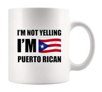 Panvola Puerto Rican Funny Coffee Mug, 11 oz Ceramic, Puerto Rico Flag Patriotic Gift for Citizens