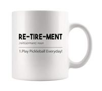 Panvola Retirement Definition Mug Play Pickleball Everyday Pickleball Gifts Sports Player Retired Boss Coworker Grandpa Grandma Husband Wife Dad Mom Gifts Ceramic Coffee Mug (White, 11 oz)