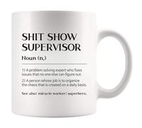 Shit Show Supervisor Definition Mug Coworker Gifts Sarcastic Boss Manager Leader Funny Novelty Drinkware Ceramic Mug (White, 11 oz)