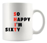 Panvola So Happy I'm Sixty 60th Birthday Mug 11oz White Ceramic Mug