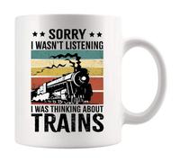 Panvola Sorry I Wasn't Listening I was Thinking About Trains Mug 11oz