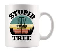Panvola Stupid Tree Disc Golf Gifts Funny Disc Golf Player Gifts For Dad Mom Grandpa Grandma From Son Daughter Husband Wife Novelty Drinkware Ceramic Mug 11 oz White