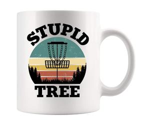 Panvola Stupid Tree Disc Golf Gifts Funny Disc Golf Player Gifts For Dad Mom Grandpa Grandma From Son Daughter Husband Wife Novelty Drinkware Ceramic Mug 11 oz White