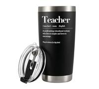 Panvola Teacher Definition Vacuum Insulated Tumbler Teacher Gifts Appreciation Gifts from Students End of the Year Gift to Teacher's Day Professor Stainless Steel Removable Lid Travel Mug 20 oz Black