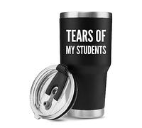 Panvola Tears of My Students Vacuum Insulated Tumbler Teacher Gifts from Student Funny College Professor Graduation Appreciation Drinkware Travel Mug (Black, 30 oz)