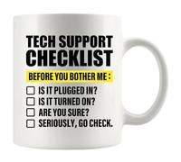 Panvola Tech Support Checklist Tech Support Mug 11oz White