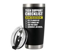 Panvola Tech Support Checklist Technical Support Gifts Computer Programmer Vacuum Insulated Tumbler Travel Mug (20 oz)
