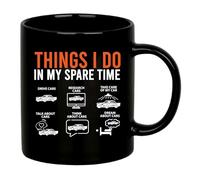 Panvola Things I Do in My Spare Time Car Gifts for Men Women New Drivers Boyfriend Dad Husband Car Lovers Mechanic Collector Ceramic Coffee Mug (Black, 11 oz)