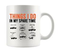 Panvola Things I Do In My Spare Time Car Gifts For Men Women New Drivers Boyfriend Dad Husband Car Lovers Mechanic Collector Ceramic Coffee Mug 11 oz White